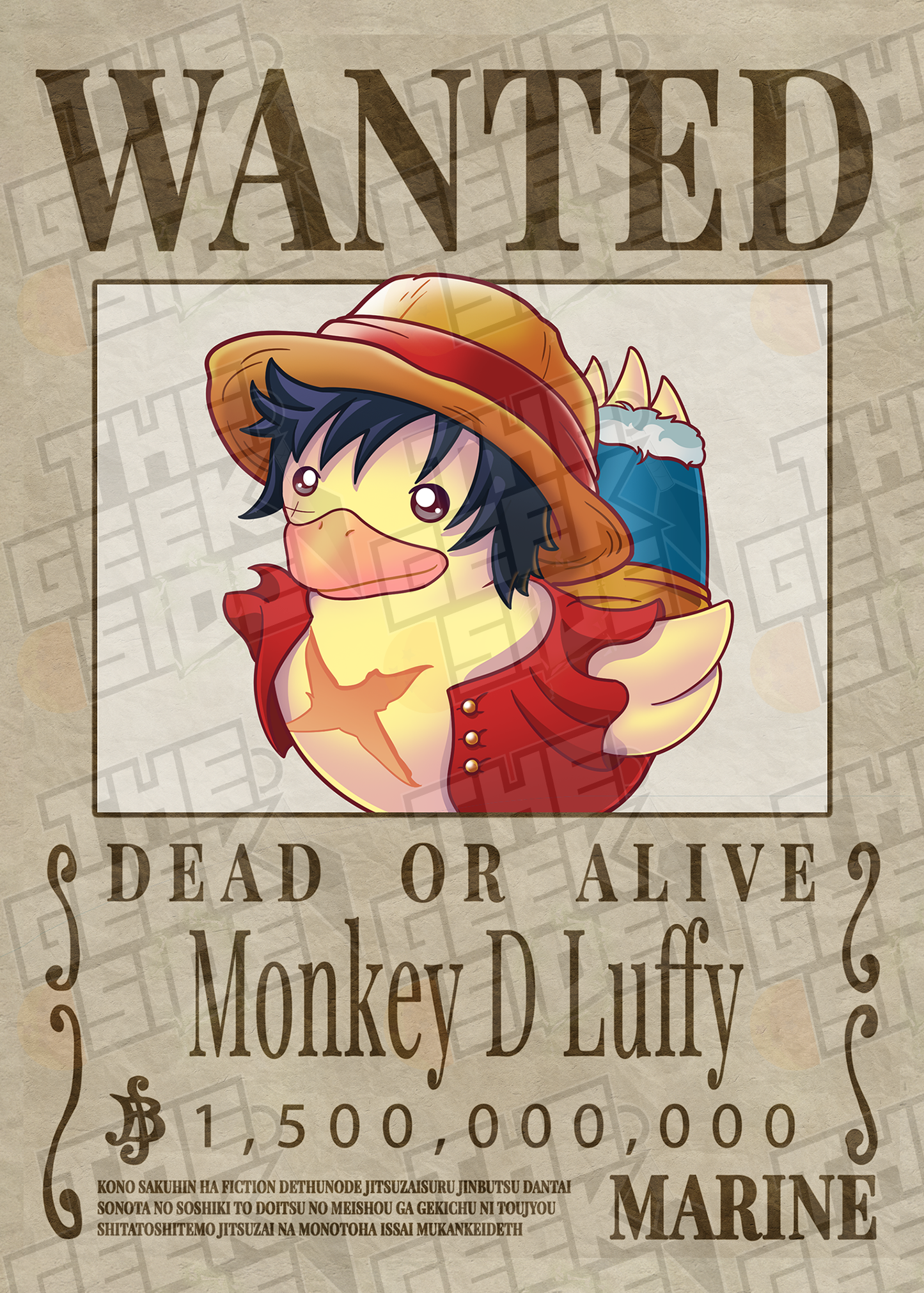 Ducky Luffy Wanted Poster