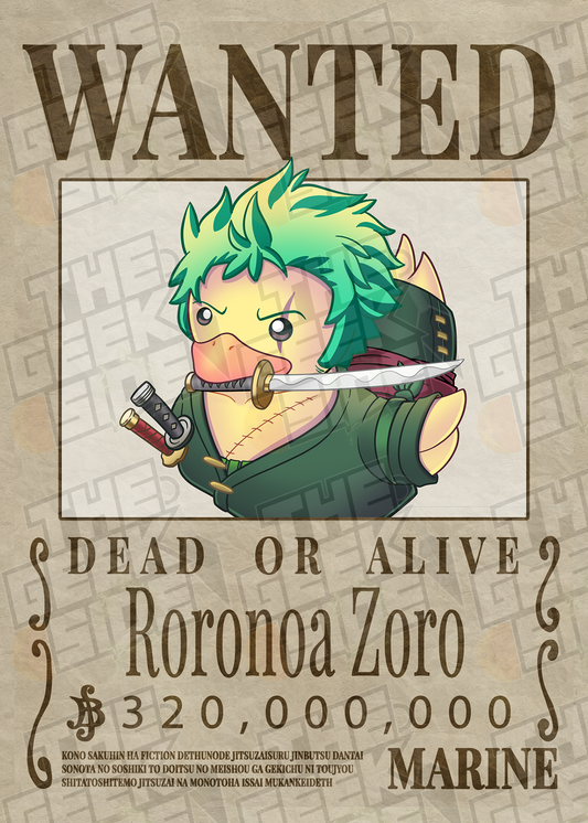 Ducky Zoro Wanted Poster